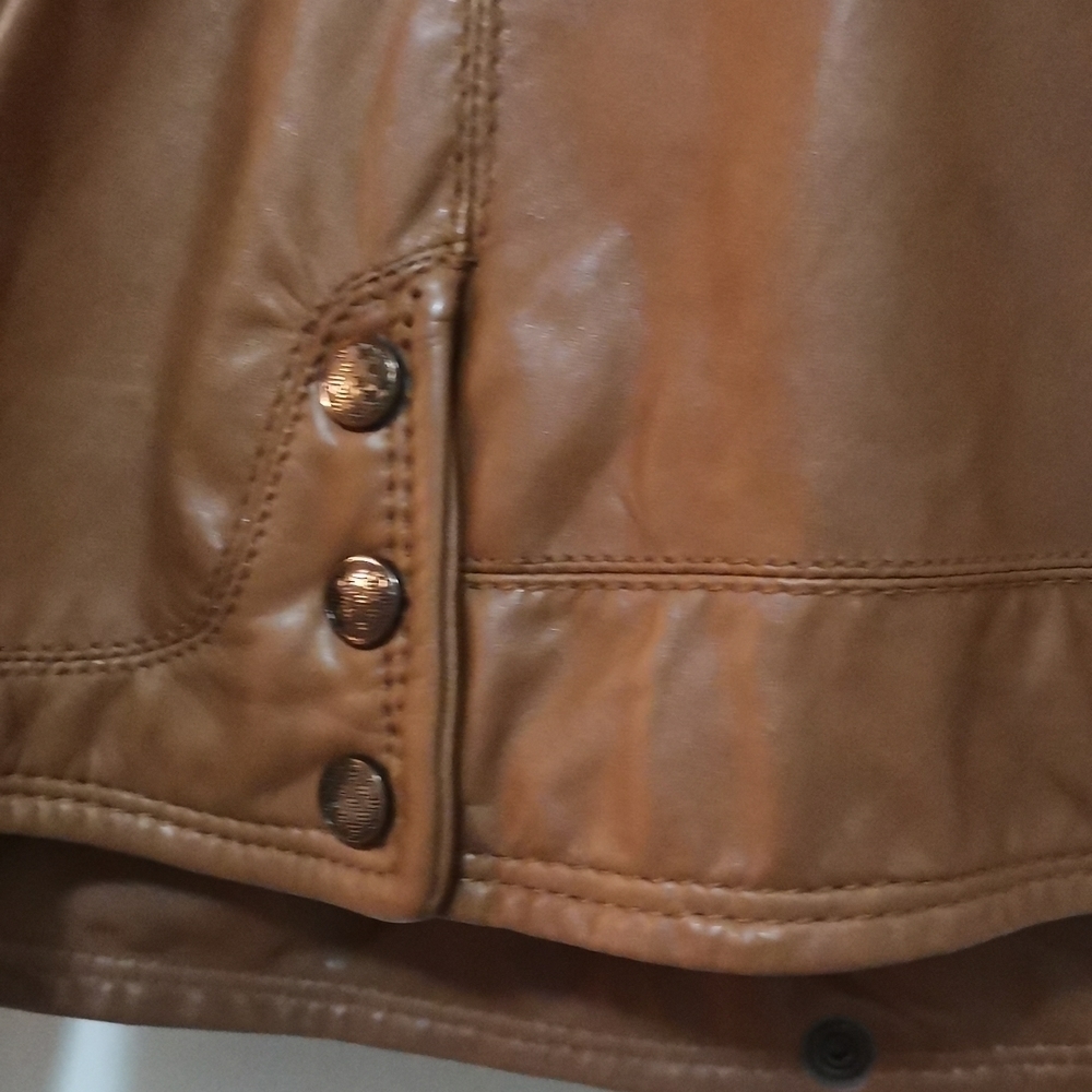 NWOT COLE HAAN BROWN LEATHER JACKET. - Picture 3 of 9